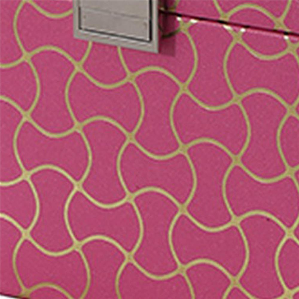 Travel Jewelry Case with 2 Drawer Storage and Wavy Textured Pattern