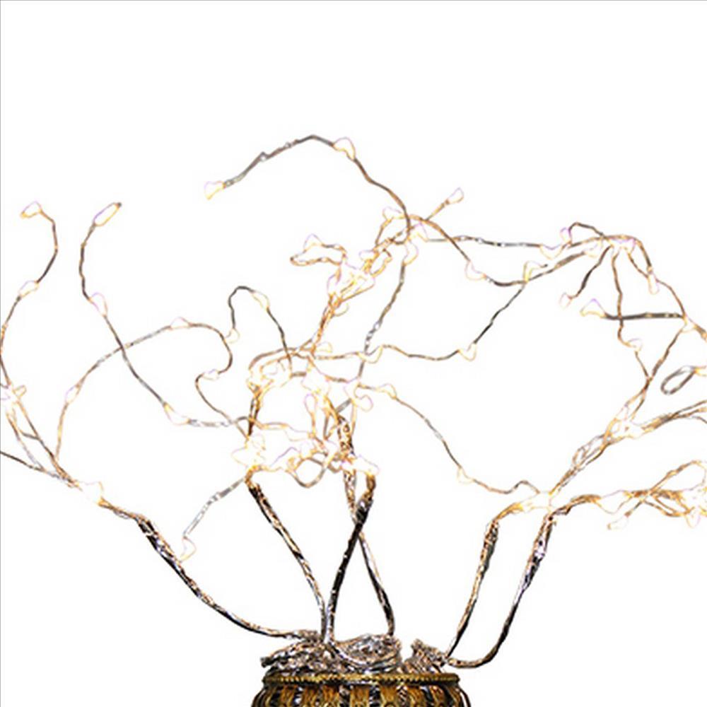 Tree Table Lamp with Aluminum Wire and Multiple LED, White