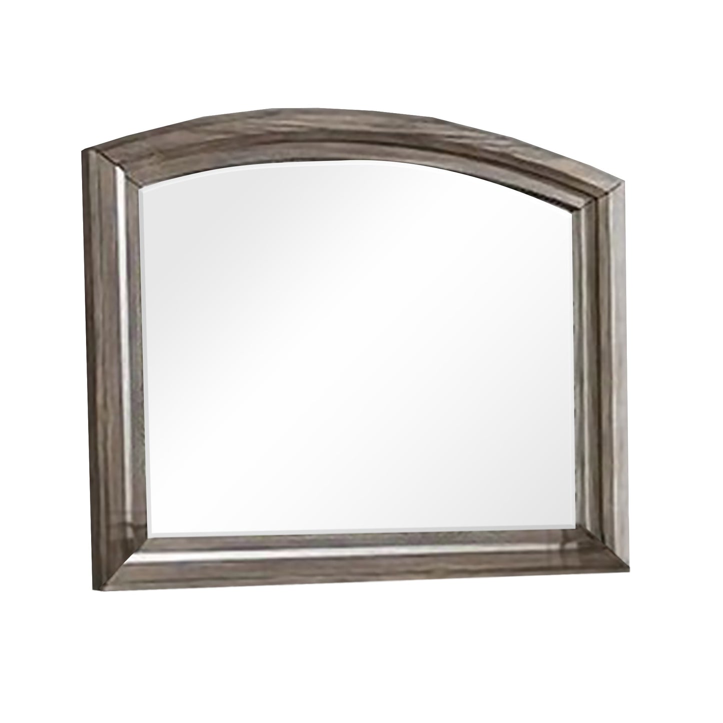 Wall Mirror with Plank Style Wooden Frame and Arched Top, Brown — Chic Home-Decor