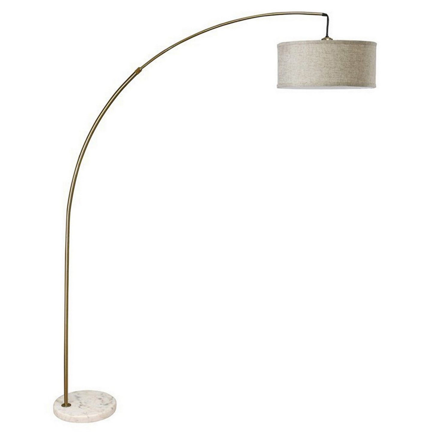 Floor Lamp with Arched Extendable Neck and Marble Base, Antique Gold — Chic Home-Decor