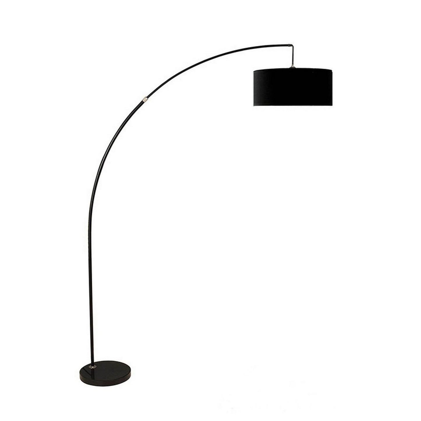 Floor Lamp with Arched Extendable Neck and Marble Base, Black — Chic Home-Decor