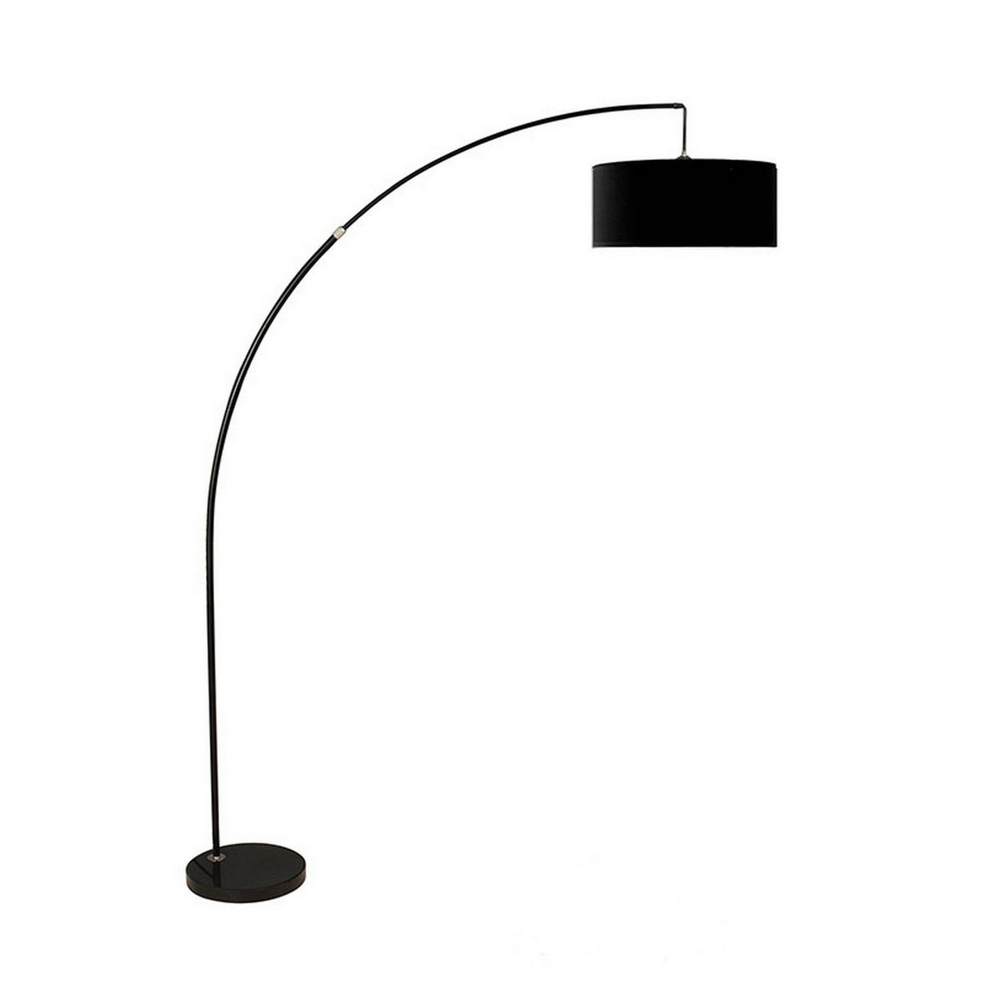 Floor Lamp with Arched Extendable Neck and Marble Base, Black — Chic Home-Decor