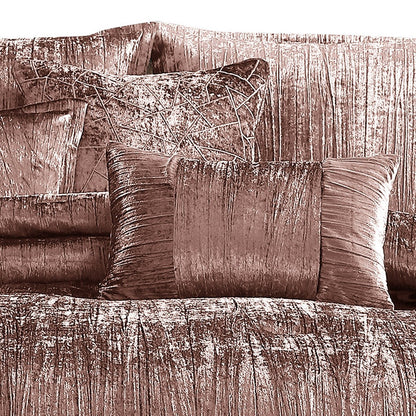 7 Piece Queen Comforter Set with Shimmering Appeal, Pink