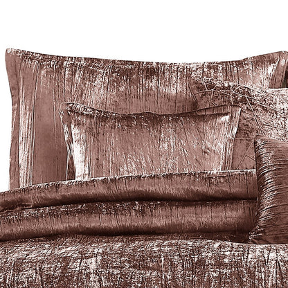7 Piece King Comforter Set with Shimmering Appeal, Pink