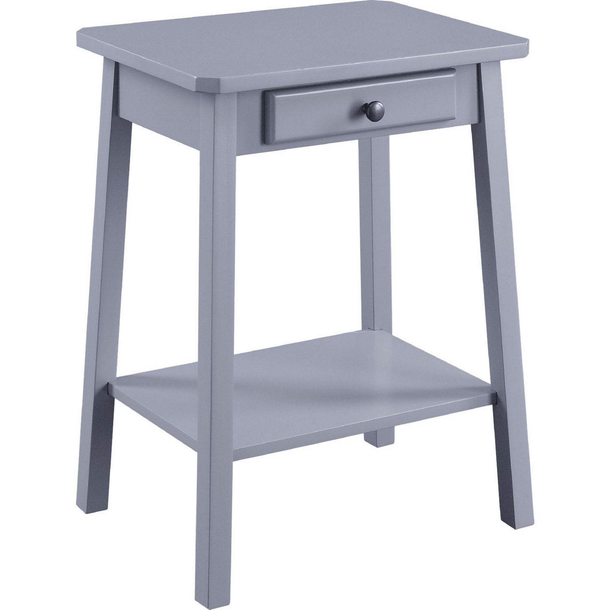 MDF Accent Table with 1 Drawer and Open Shelf, Gray — Chic Home-Decor