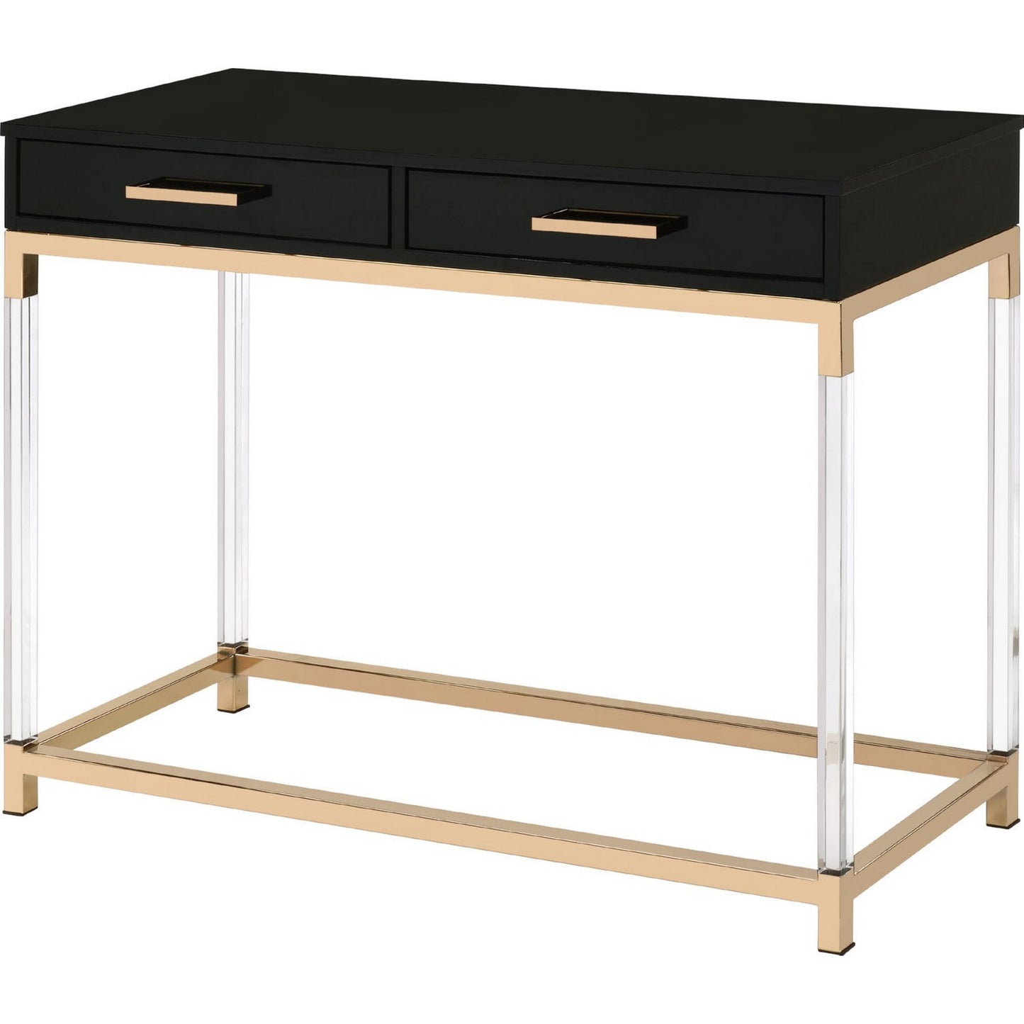 Metal Base Framed Console Table, Black and Gold — Chic Home-Decor