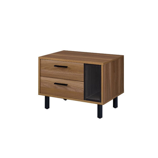 Accent Table with a Stlish Pull Out Tray, Brown and Black — Chic Home-Decor