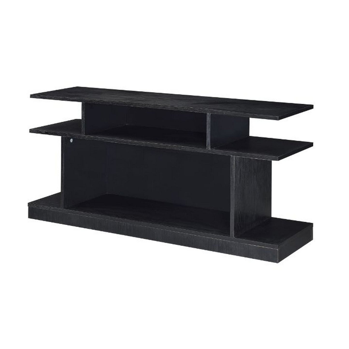 Sofa Table with 2 Open Compartments and Extended Sides, Black — Chic Home-Decor