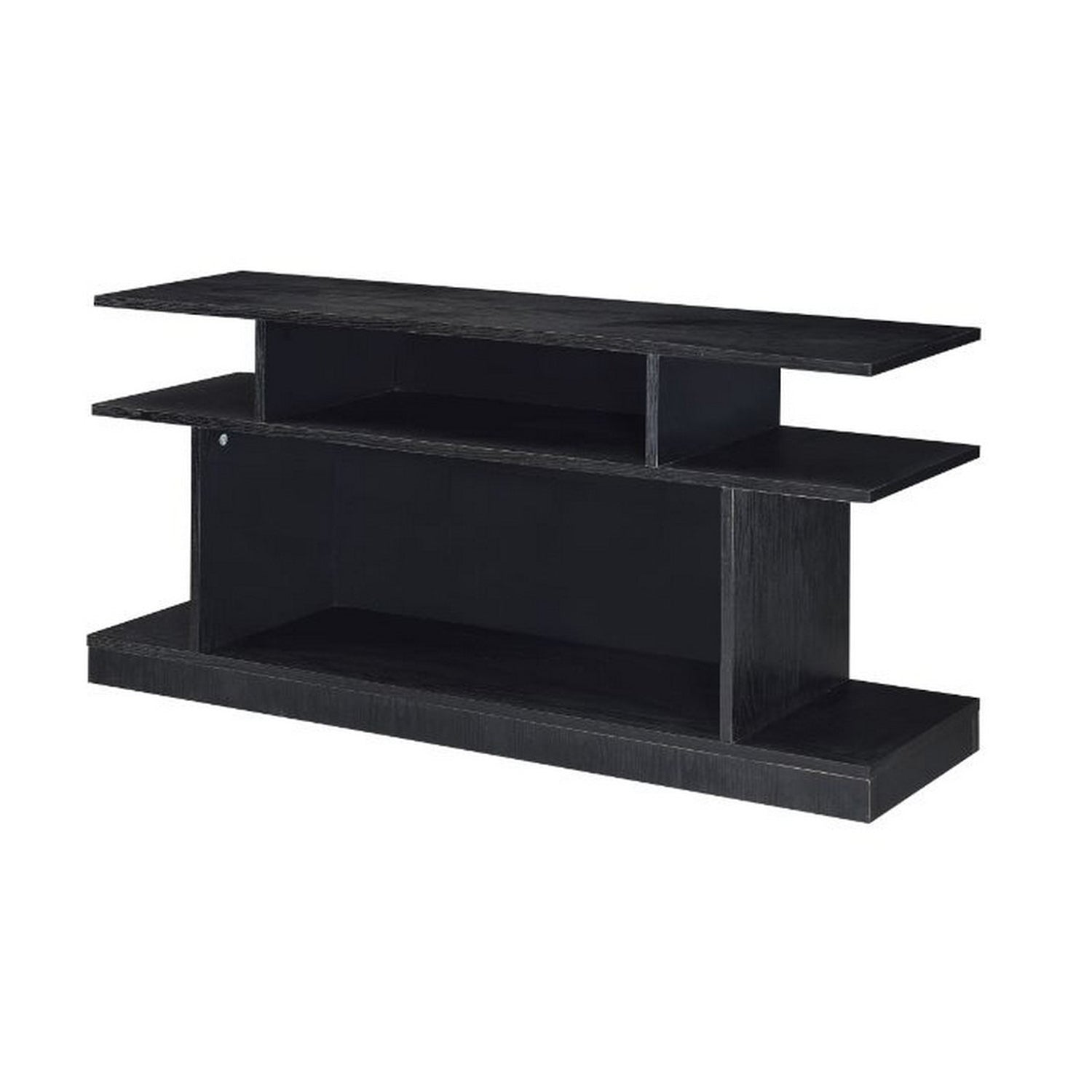 Sofa Table with 2 Open Compartments and Extended Sides, Black — Chic Home-Decor