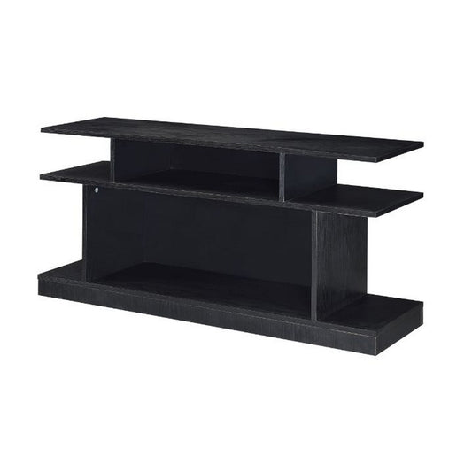 Sofa Table with 2 Open Compartments and Extended Sides, Black — Chic Home-Decor