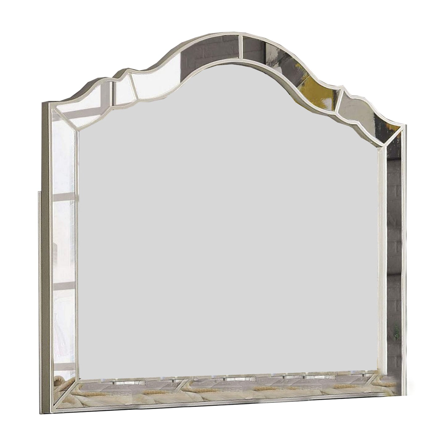 Mirror with Intricately Divided Panels, Silver — Chic Home-Decor