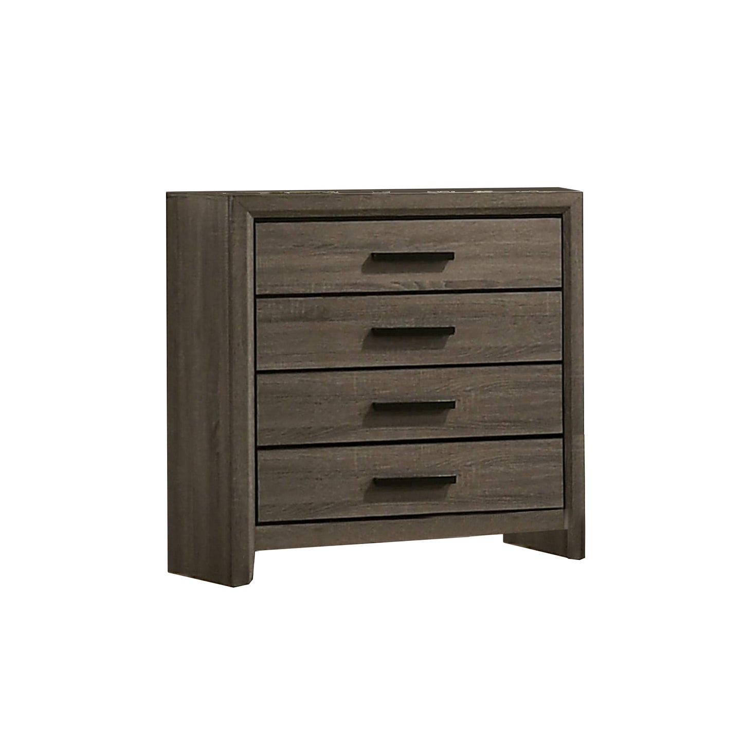 Chest with Black Rectangular Pulls, Gray — Chic Home-Decor