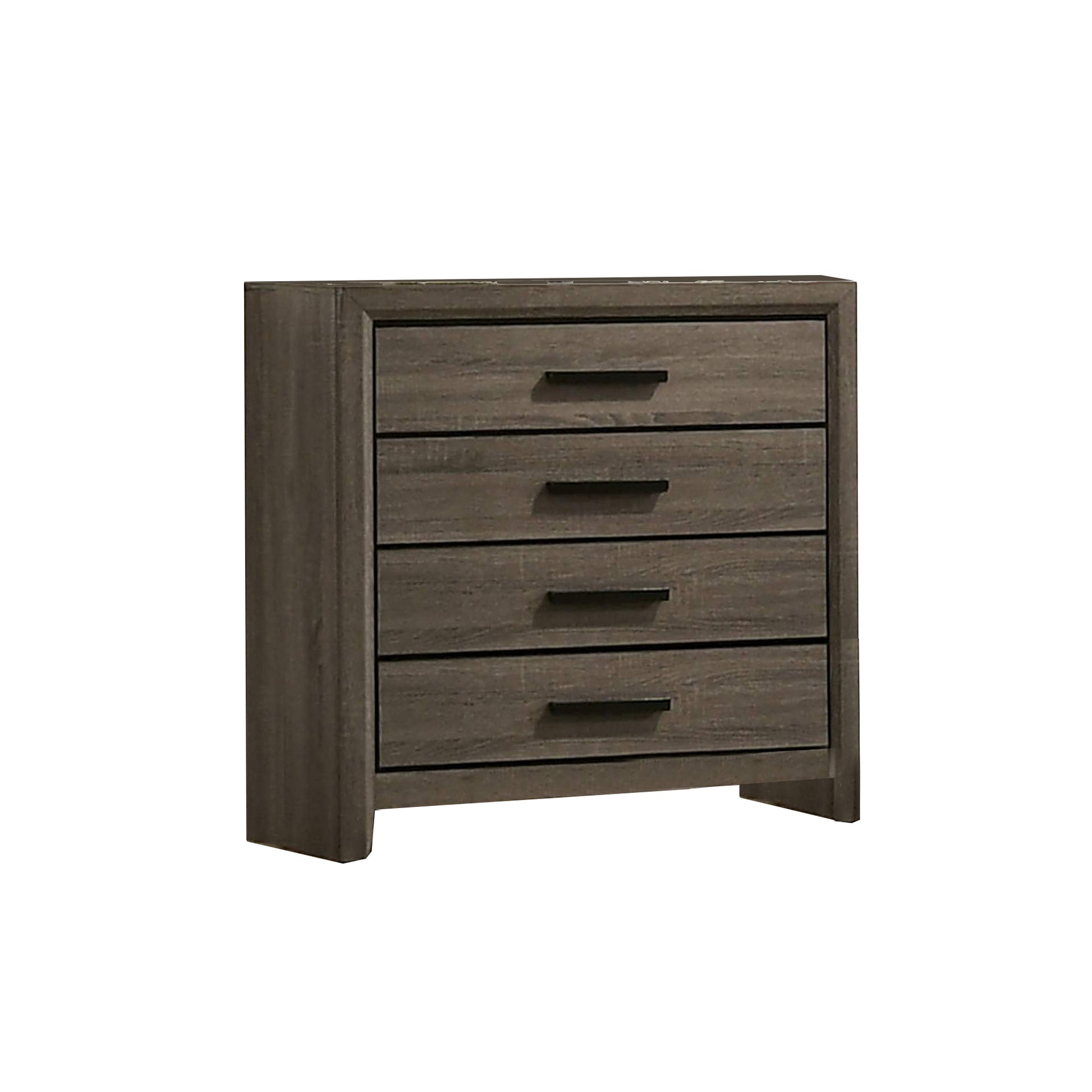 Chest with Black Rectangular Pulls, Gray — Chic Home-Decor
