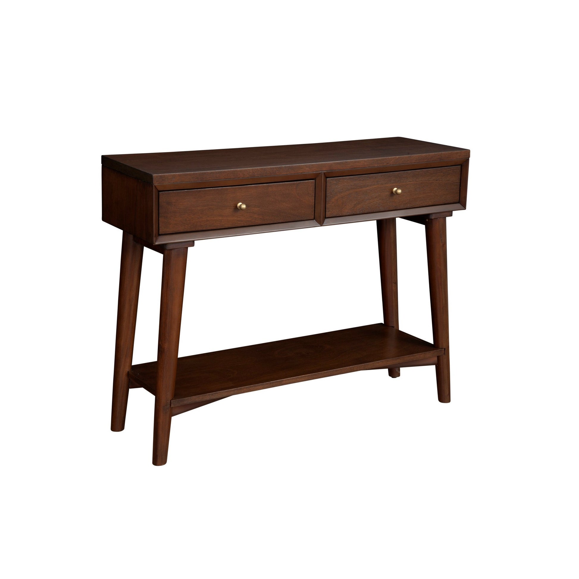 Console Table with 2 Drawers and Angled Legs, Walnut Brown — Chic Home-Decor
