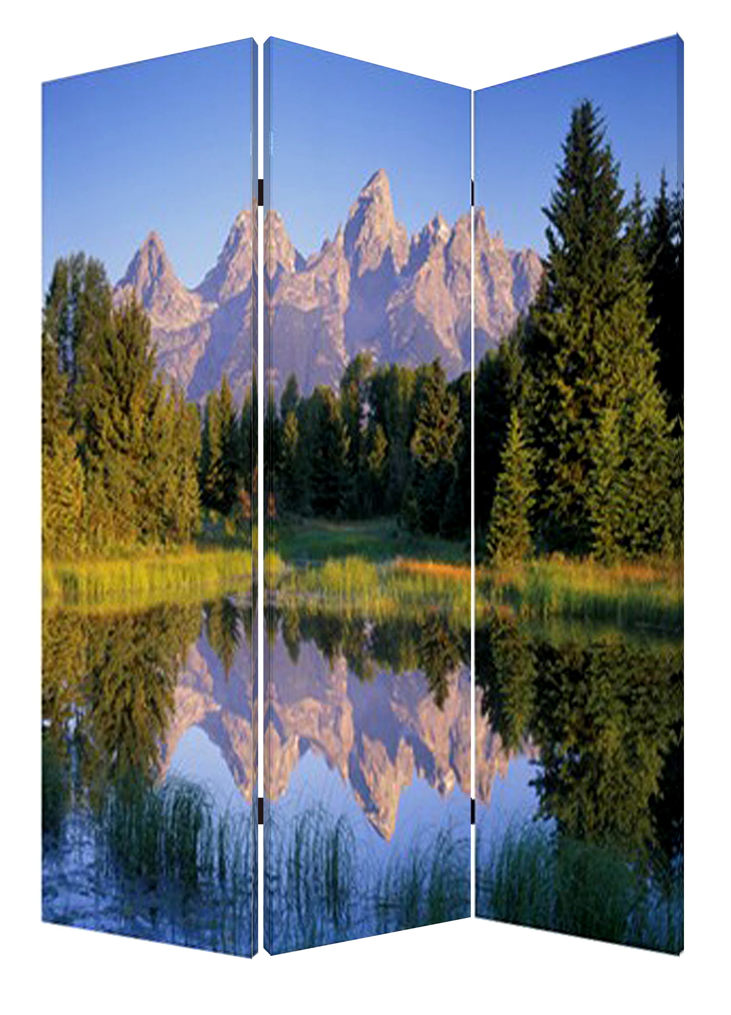 3 Panel Landscape Print Foldable Canvas Screen, Multicolor — Chic Home-Decor
