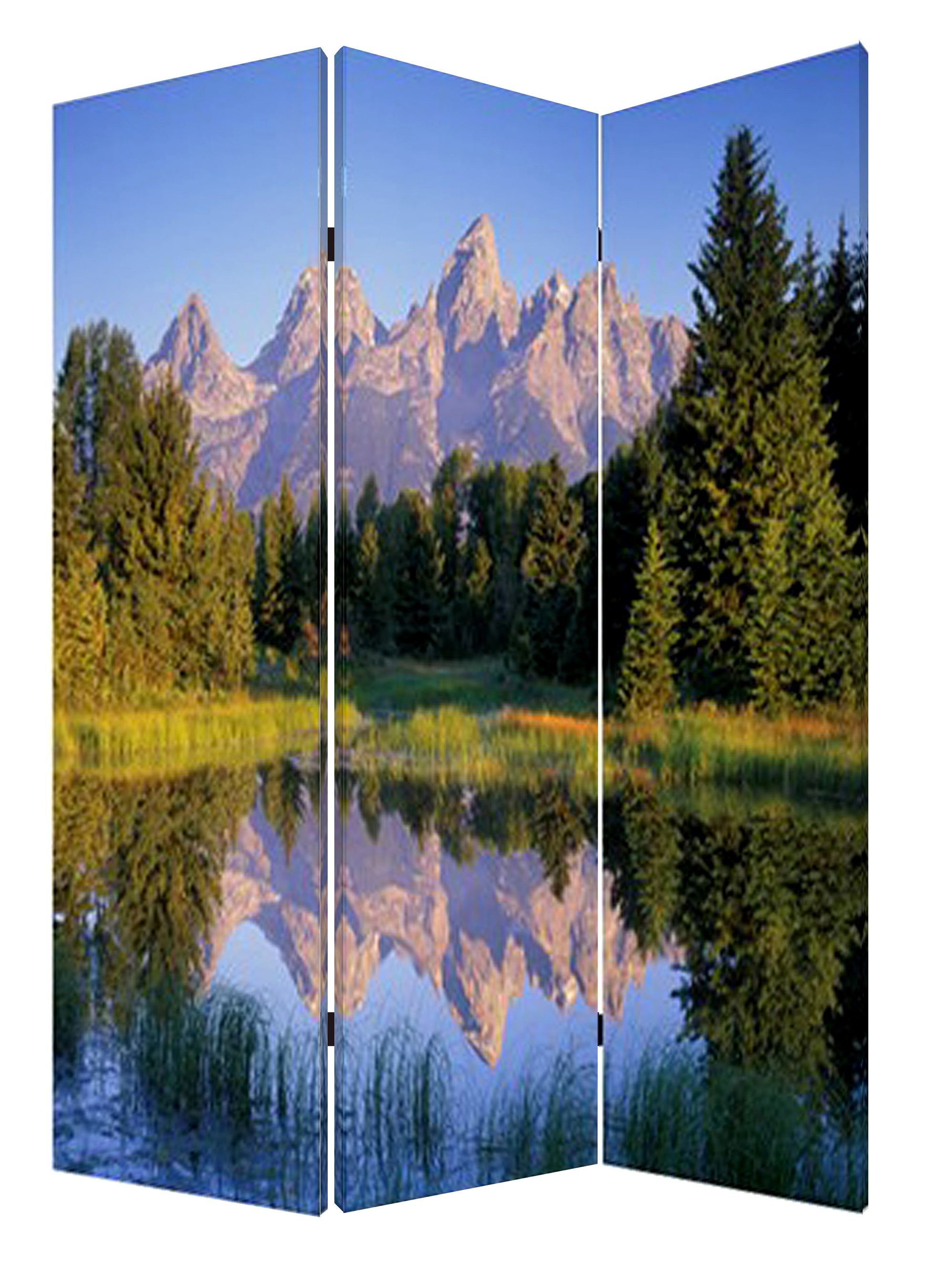 3 Panel Landscape Print Foldable Canvas Screen, Multicolor — Chic Home-Decor