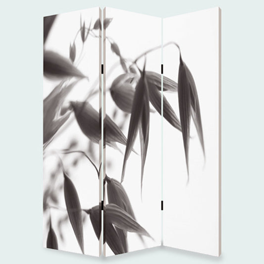 3 Panel Foldable Canvas Screen with Lily Print, Black and White — Chic Home-Decor