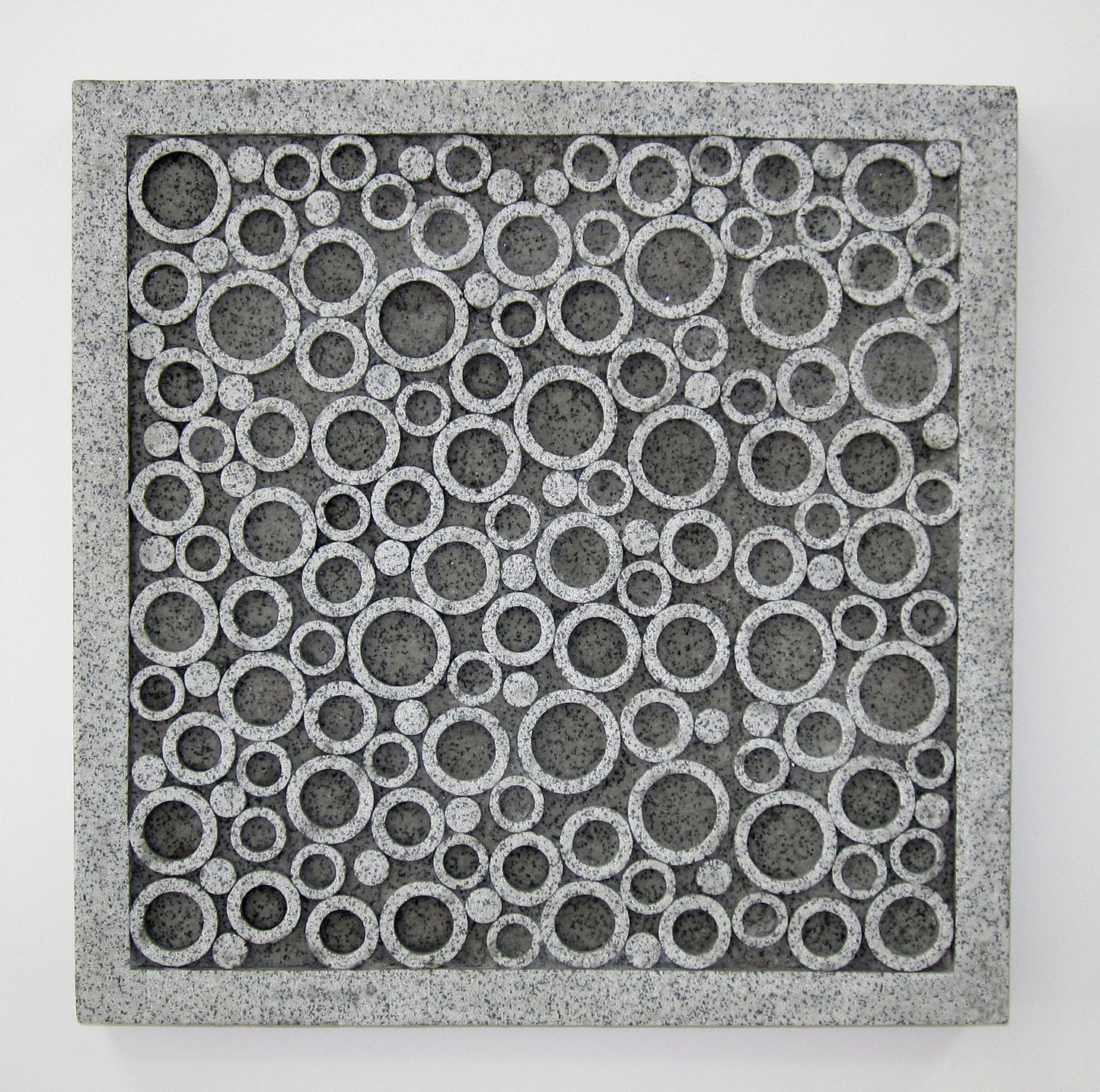 Transitional Sandstone Wall Decor Set of 2 with Bubble Pattern, Large, Gray — Chic Home-Decor