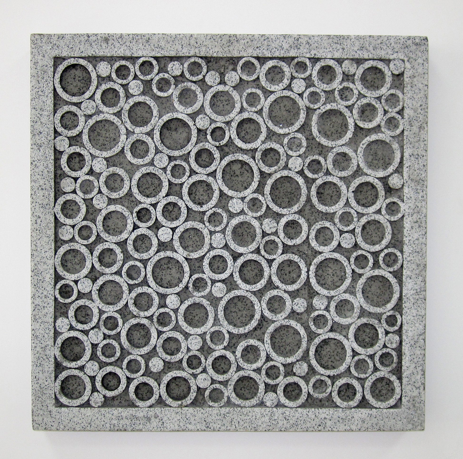 Transitional Sandstone Wall Decor Set of 2 with Bubble Pattern, Large, Gray — Chic Home-Decor