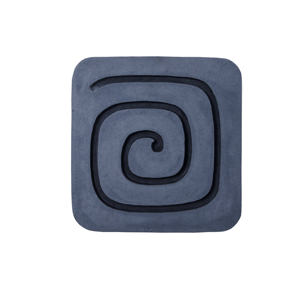 Sandstone Wall Decor with Square Spiral Design Set of 2, Gray and Black — Chic Home-Decor
