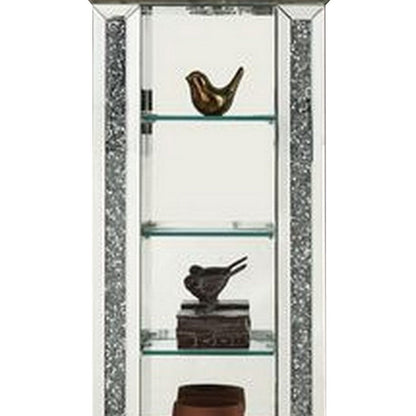 Grandfather Clock with 1 Drawer and Mirror Frame, Silver