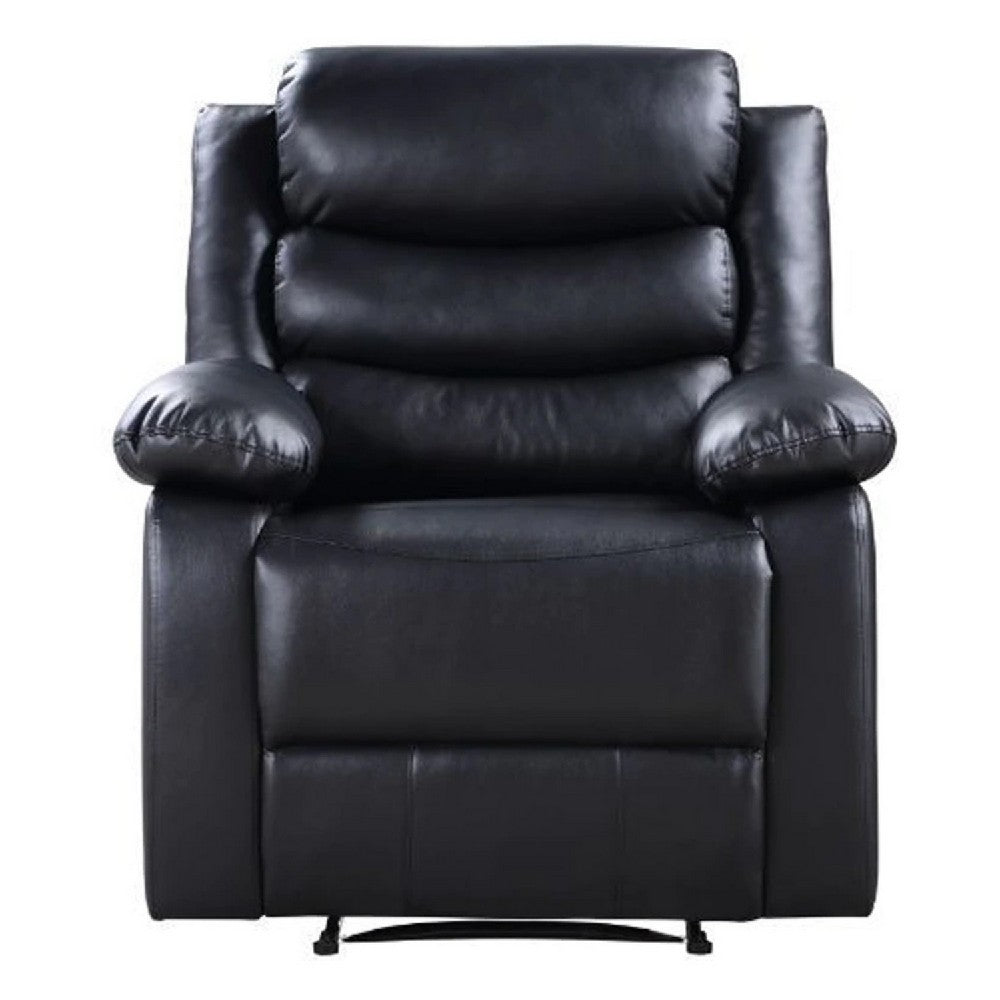 Power Recliner with Pocket Coil Seating and Pillow Top Arms, Black