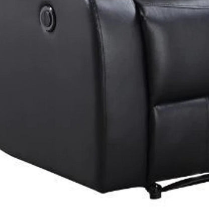 Power Recliner with Pocket Coil Seating and Pillow Top Arms, Black