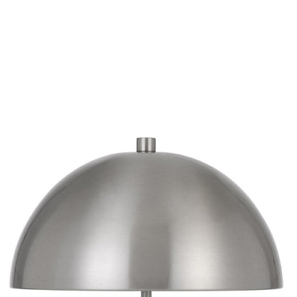 20 Inch Metal Accent Table Lamp with Dome Shade, Silver
