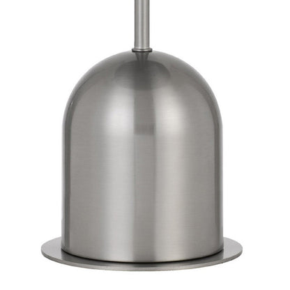 20 Inch Metal Accent Table Lamp with Dome Shade, Silver
