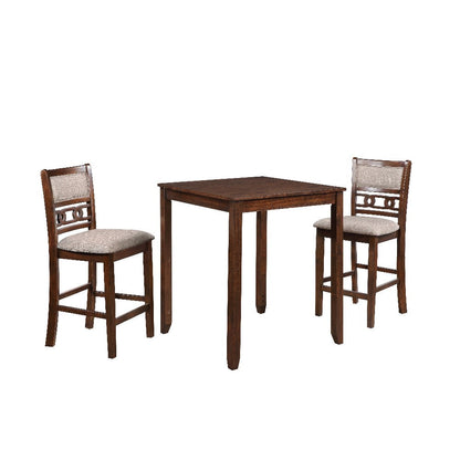 Gary 3 Piece Counter Table Set, Cherry Brown