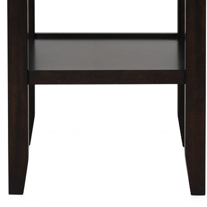 Kate 42 Inch Round Counter Table, Faux Marble Top, White, Espresso