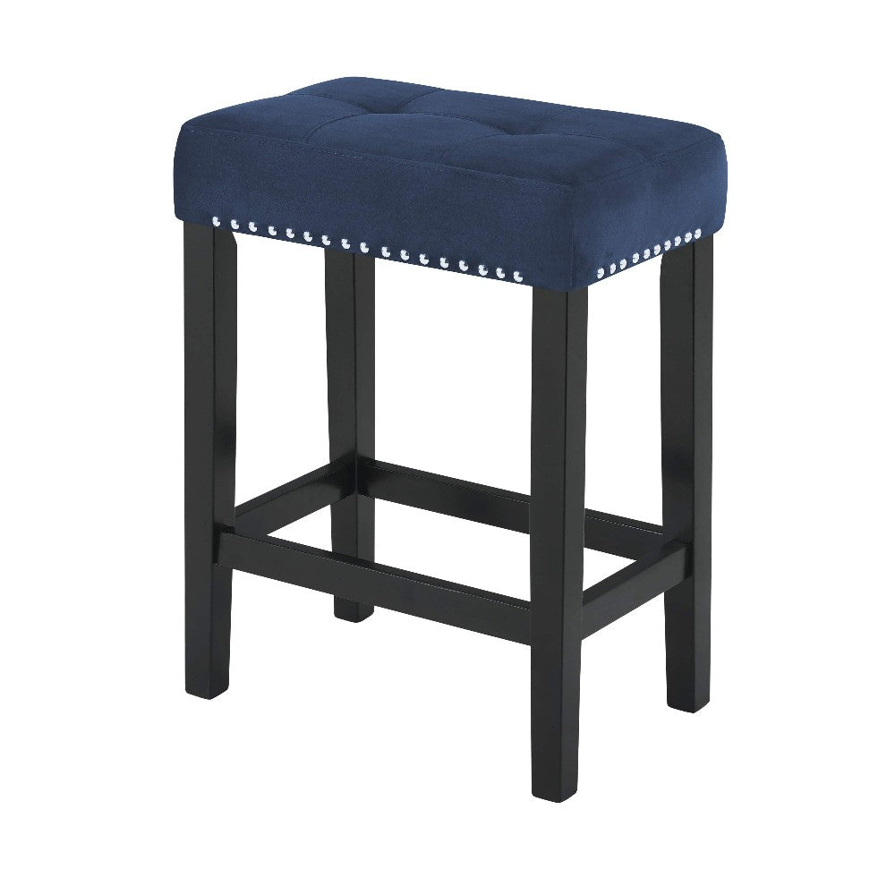 Kate 60 Inch 4 Piece Bar Table Set with Upholstered Stools, Blue