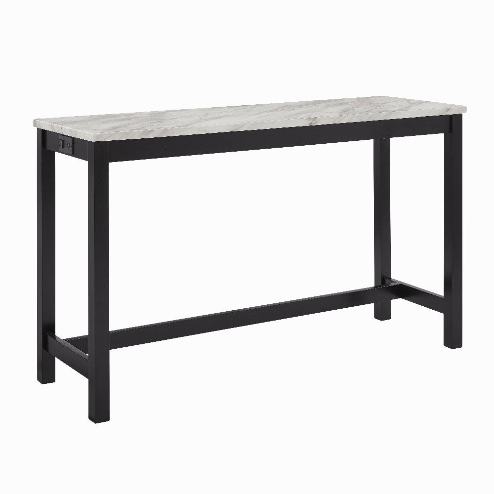 Kate 60 Inch 4 Piece Bar Table Set with Upholstered Stools, Gray