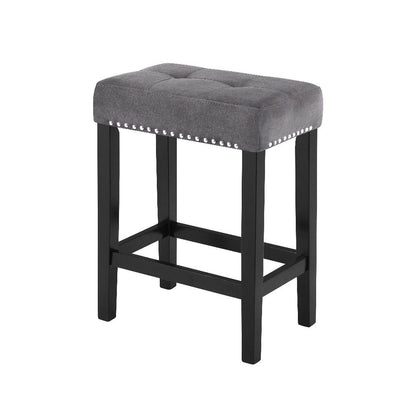 Kate 60 Inch 4 Piece Bar Table Set with Upholstered Stools, Gray