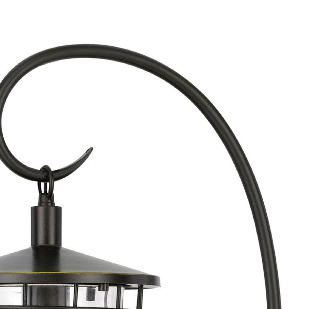 30 Inch Metal Downbridge Lantern Table Lamp, Bronze Black