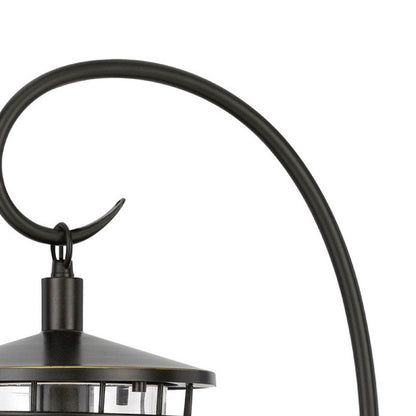 30 Inch Metal Downbridge Lantern Table Lamp, Bronze Black