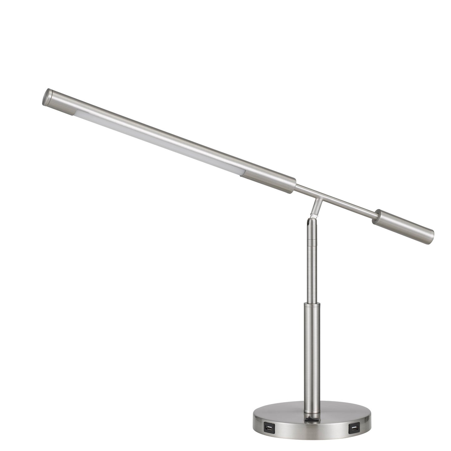 16 Inch Adjustable LED Office Desk Lamp, 2 USB Ports, Silver — Chic Home-Decor