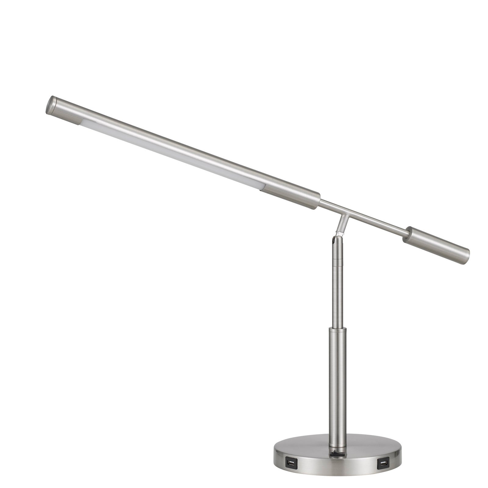 16 Inch Adjustable LED Office Desk Lamp, 2 USB Ports, Silver — Chic Home-Decor