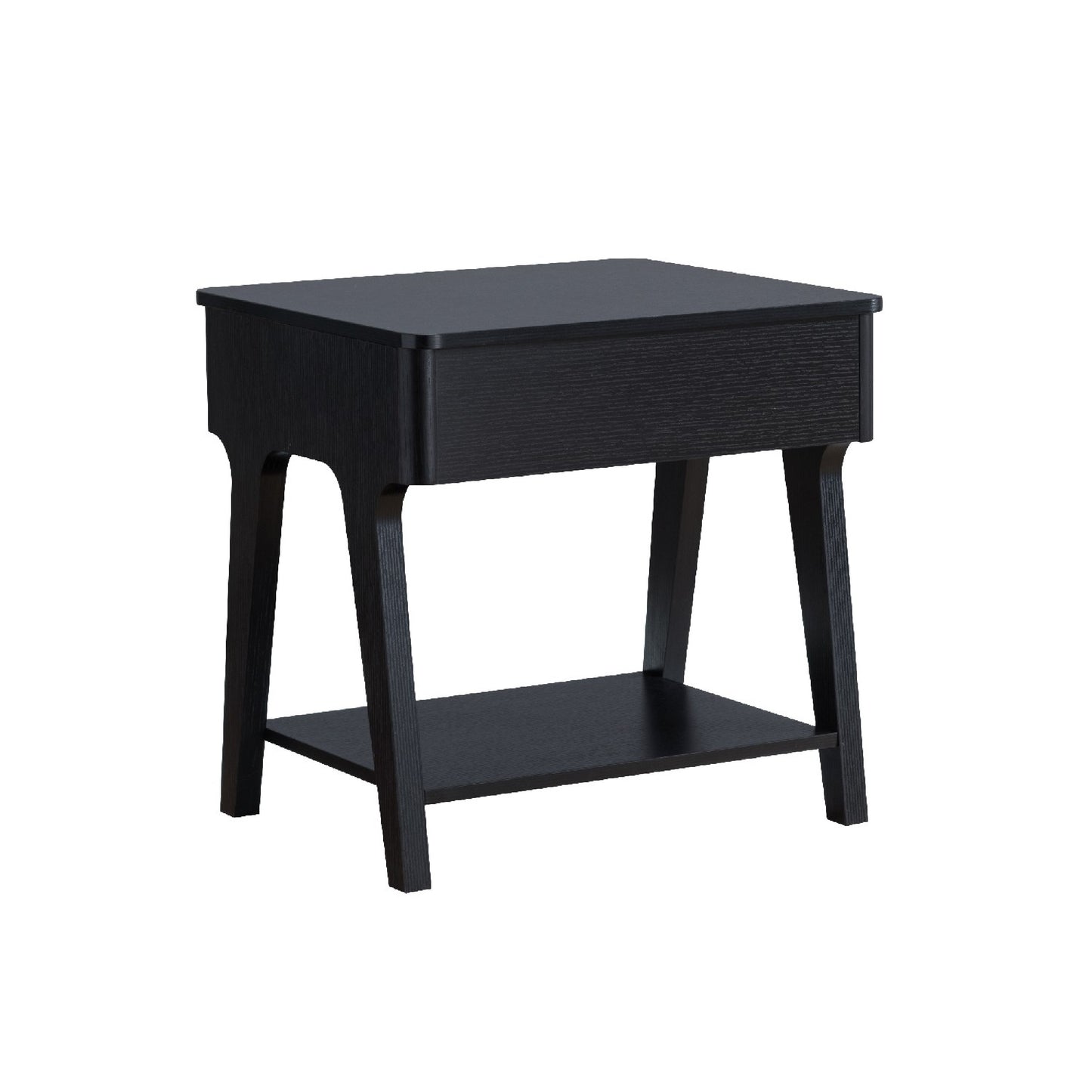 22 Inch Edward End Table with Lift Top and Bottom Shelf, Black — Chic Home-Decor