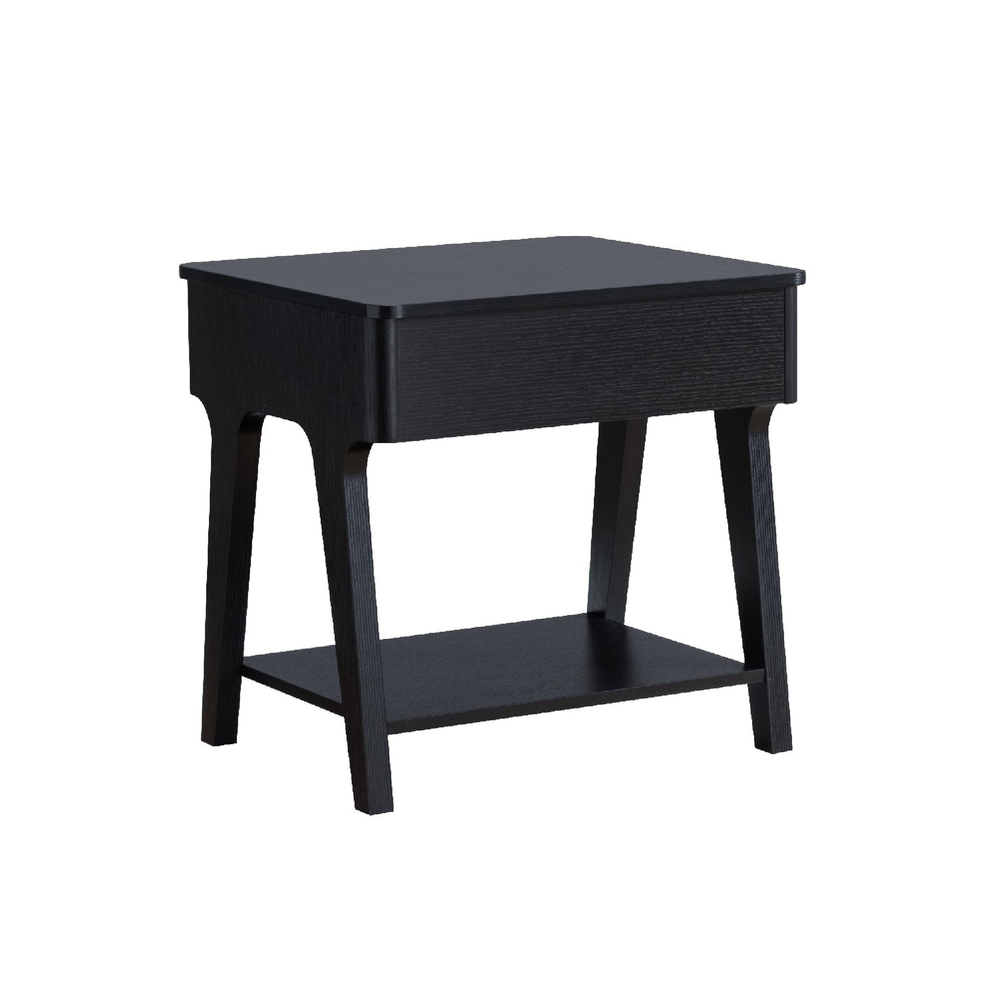 22 Inch Edward End Table with Lift Top and Bottom Shelf, Black — Chic Home-Decor