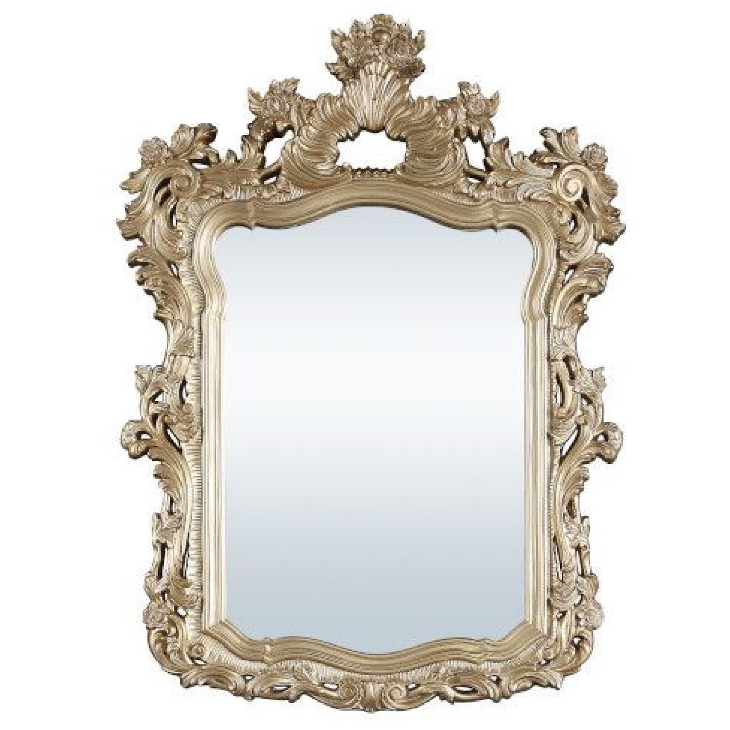 56 Inch Wall Mirror, Ornate Carving, Champagne Gold — Chic Home-Decor