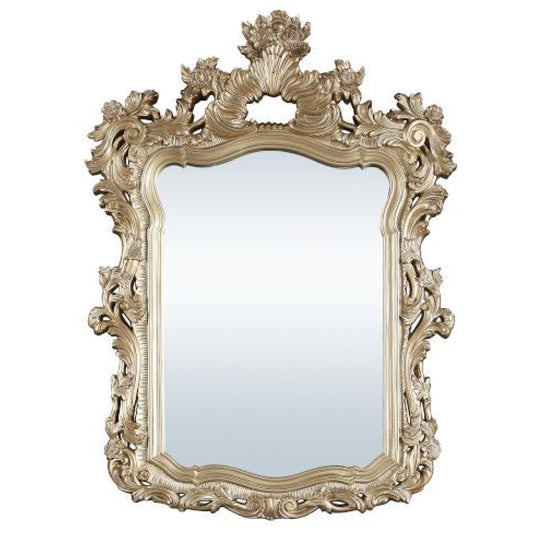 56 Inch Wall Mirror, Ornate Carving, Champagne Gold — Chic Home-Decor