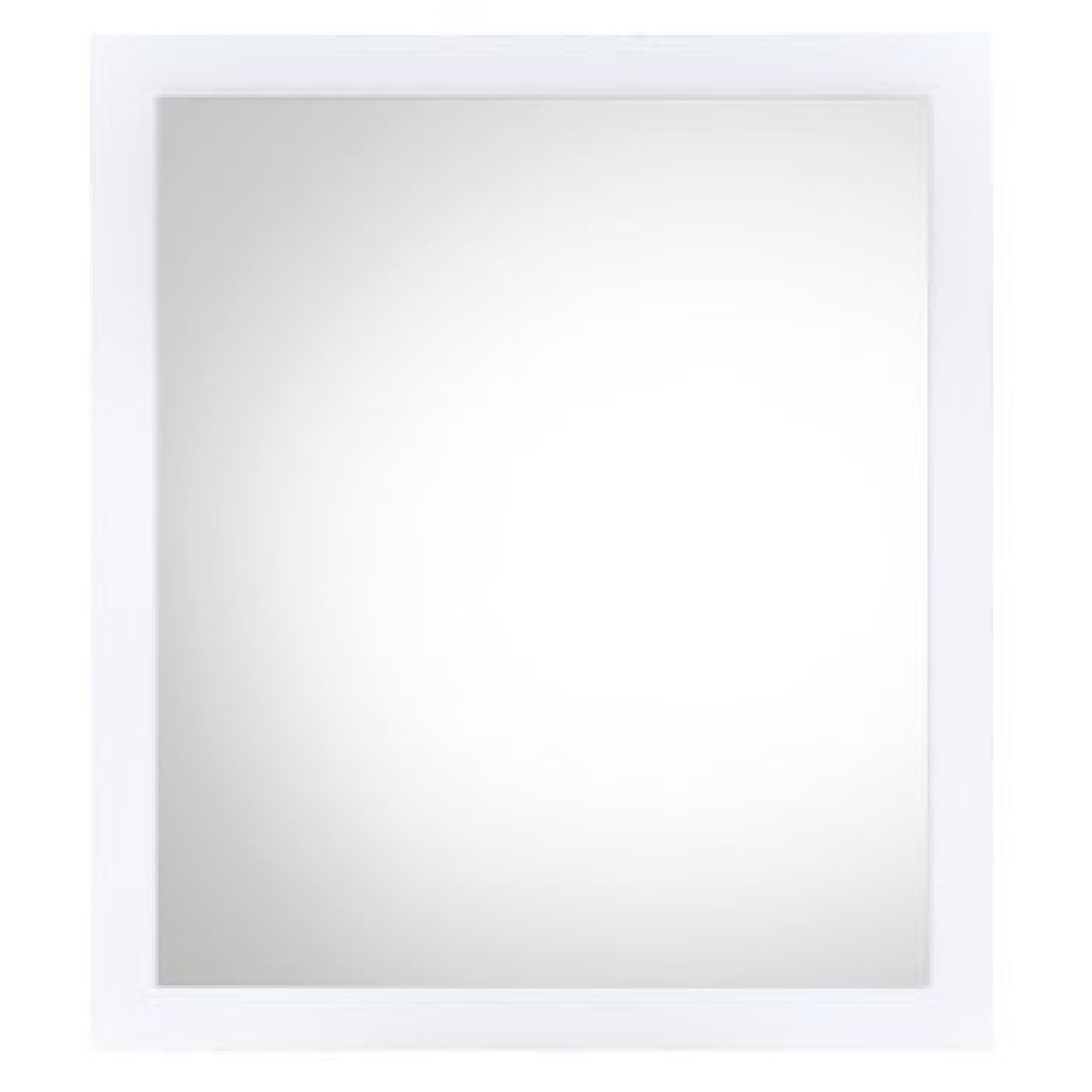 32 Inch Wall Mirror, Sleek Rectangular Portrait Wood Frame, White — Chic Home-Decor