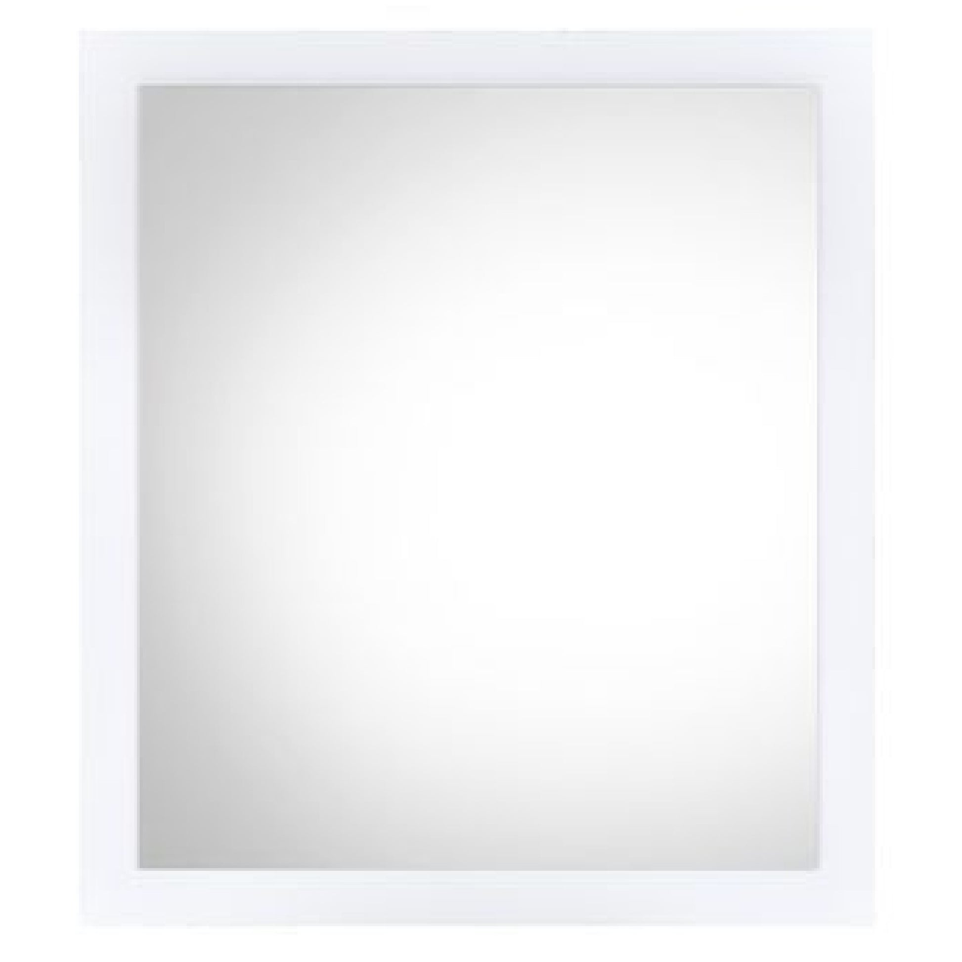 32 Inch Wall Mirror, Sleek Rectangular Portrait Wood Frame, White — Chic Home-Decor