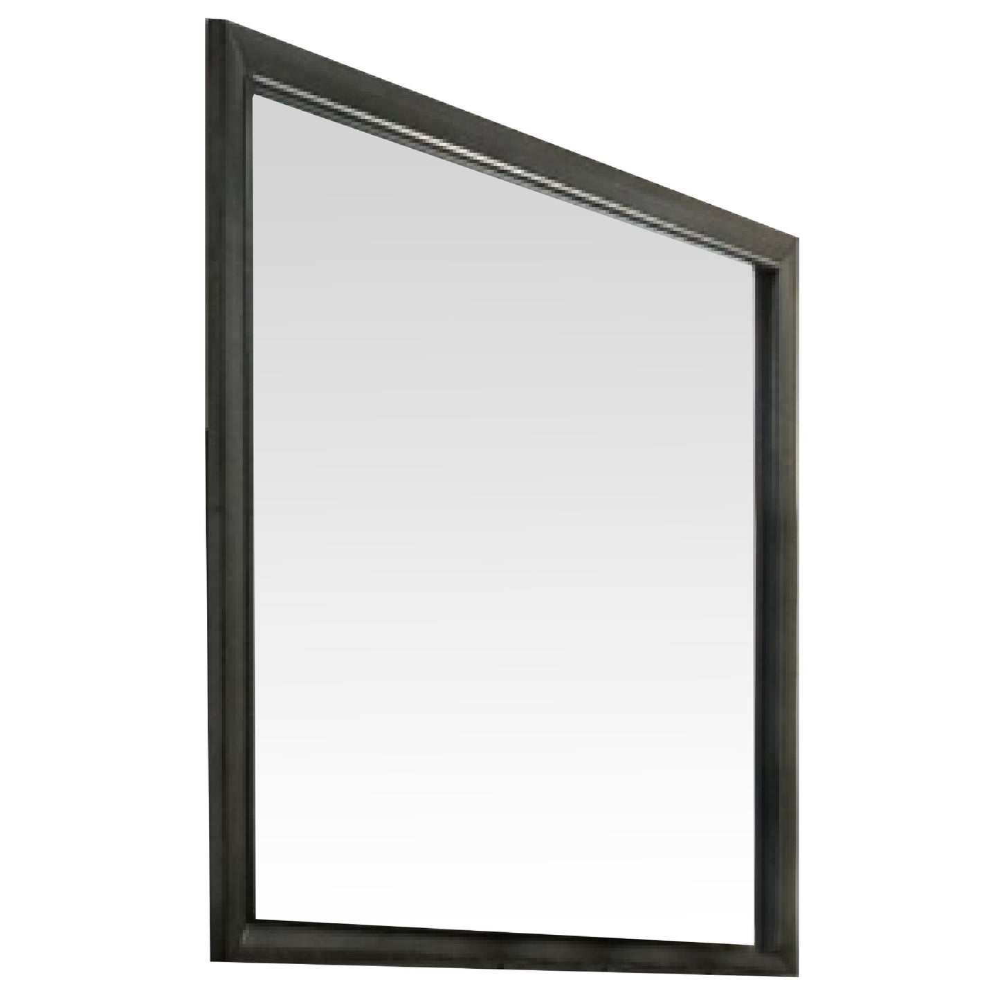 45 Inch Solid Wood Mirror, Portrait Frame, Rectangular, Gray — Chic Home-Decor