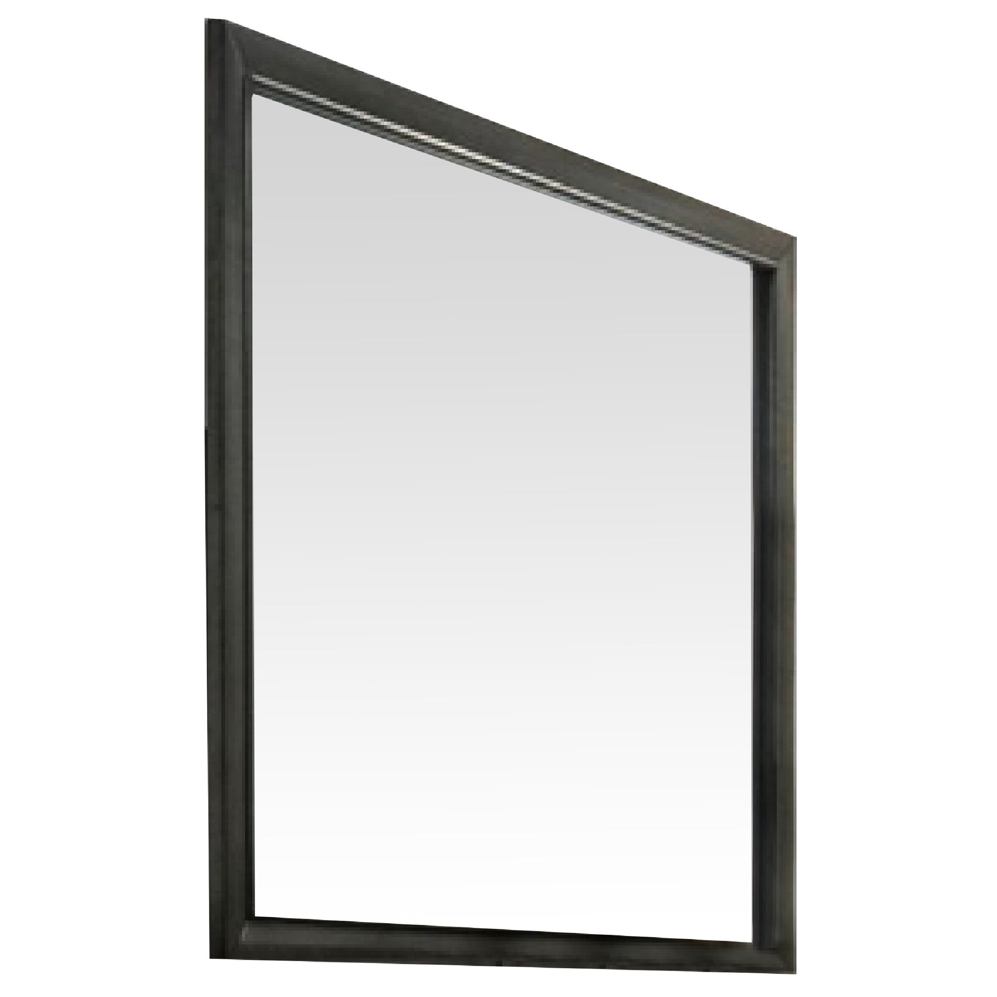 45 Inch Solid Wood Mirror, Portrait Frame, Rectangular, Gray — Chic Home-Decor