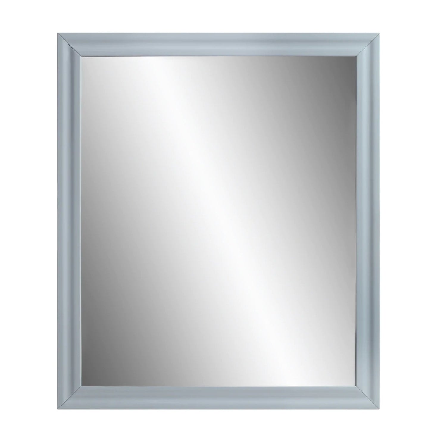 Tyra 39 Inch Wall Mirror, Rectangular Wood Frame, Gray — Chic Home-Decor