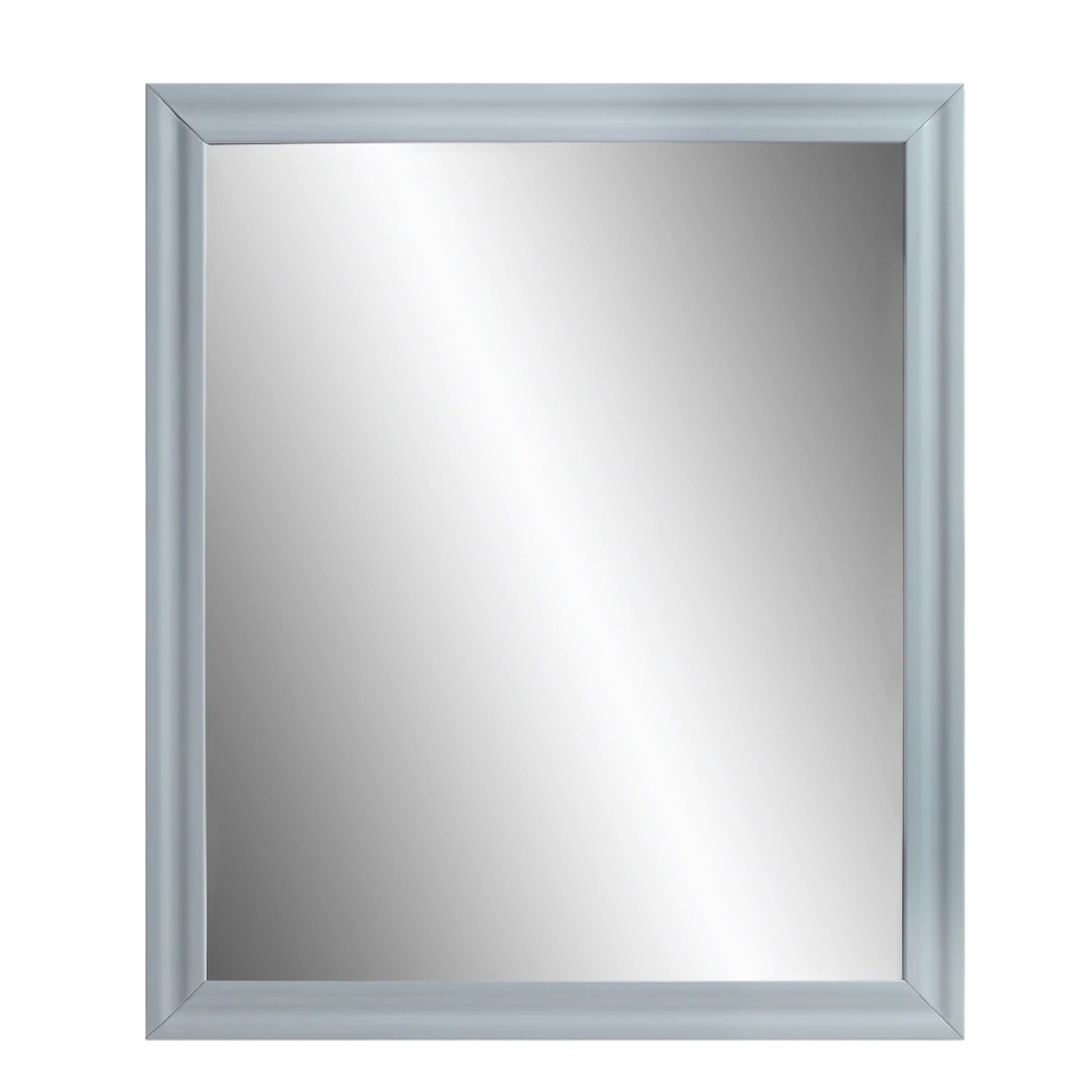 Tyra 39 Inch Wall Mirror, Rectangular Wood Frame, Gray — Chic Home-Decor