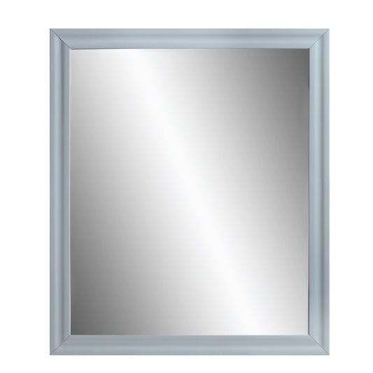 Tyra 39 Inch Wall Mirror, Rectangular Wood Frame, Gray — Chic Home-Decor