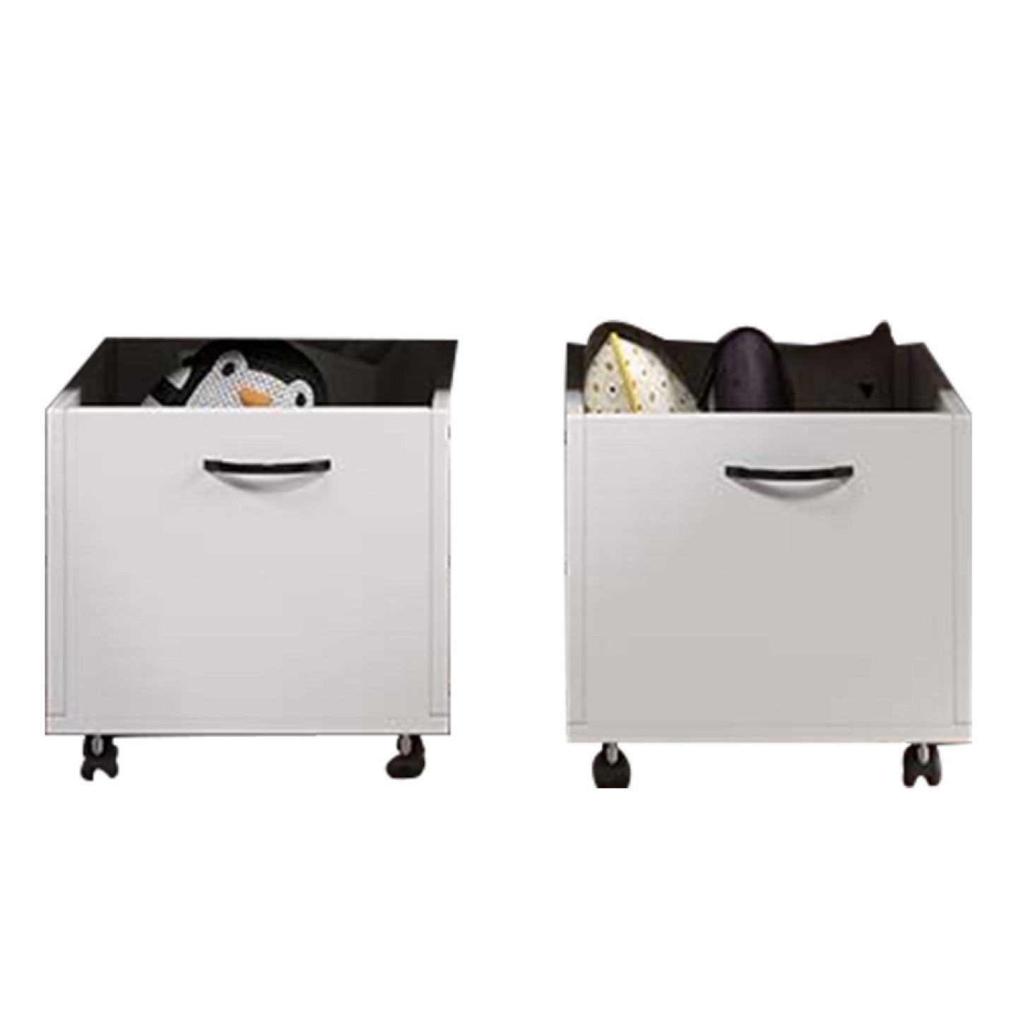 20 Inch Multipurpose Storage Box with Caster Wheels, Set of 2, White — Chic Home-Decor